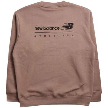 Felpe senza cappuccio Uomo New Balance - Linear Graphic Fleece Crew - Marrone