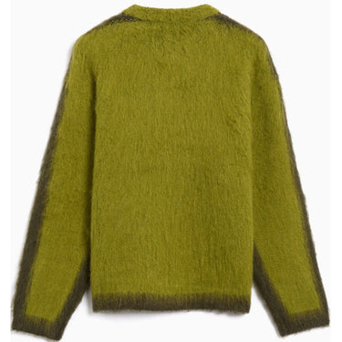 Męskie bluzy z kapturem Obey – sweter Aura Crew – żółty