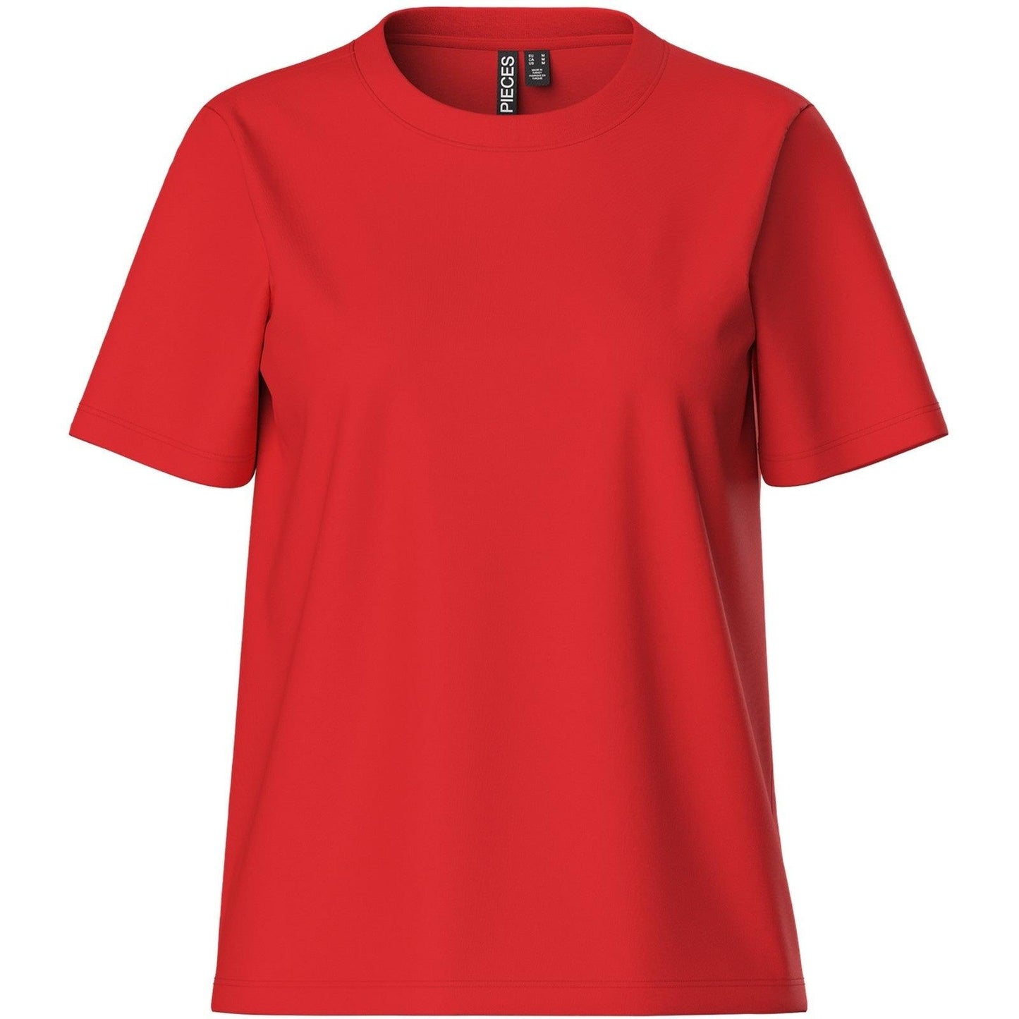 T-shirt Donna Pieces - Pcria Ss Solid Tee Noos Bc - Rosso