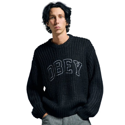Maglioni Uomo Obey - Obey Collegiate Sweater - Nero