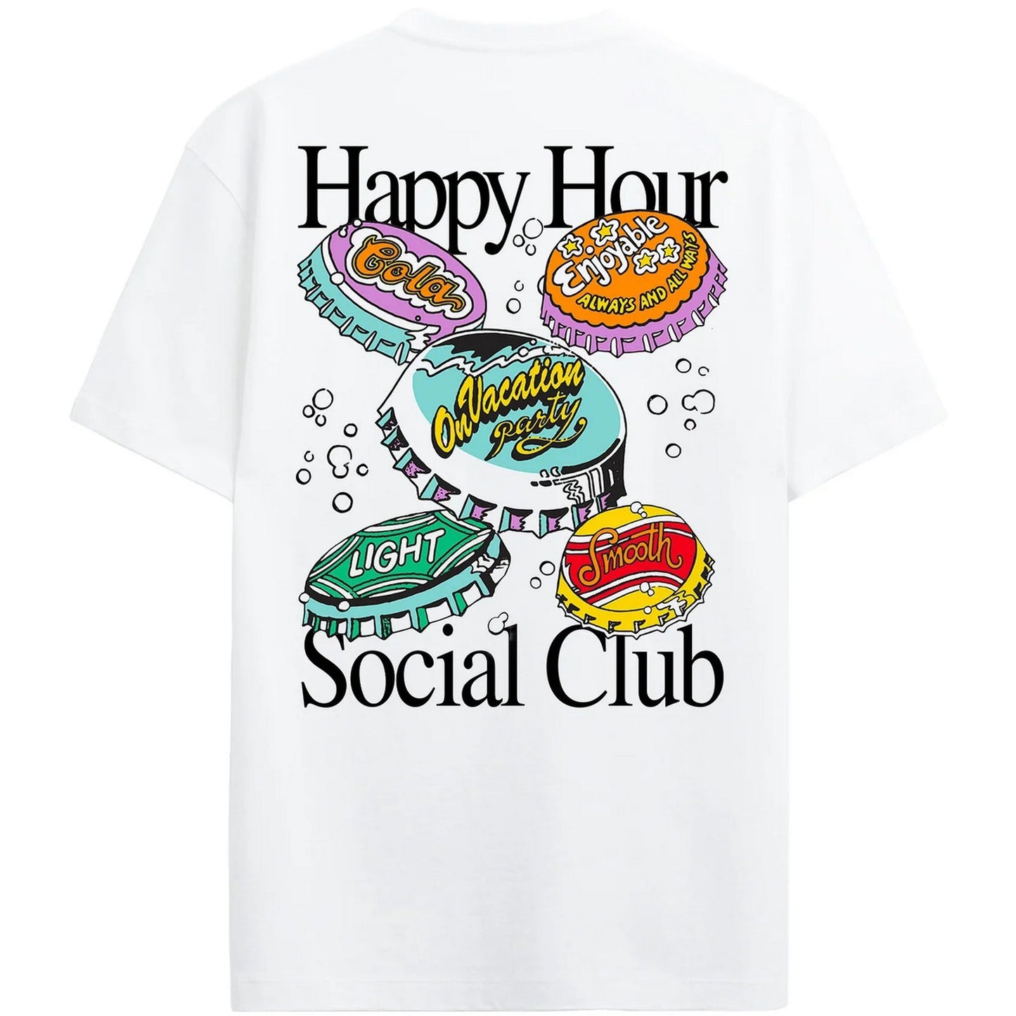 T-shirt Uomo ON VACATION - Happy Hour Social Club T-Shirt - Bianco