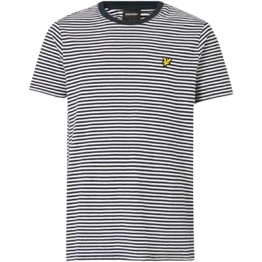 T-shirt Uomo Lyle & Scott - Linen Blend Breton Stripe T-Sh - Blu