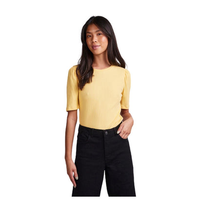 T-shirt Donna Pieces - Pcruka Ss Puff Top Noos Bc - Giallo