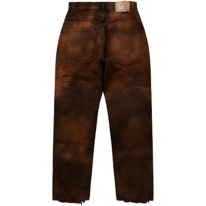 Jeans Uomo Aries - Acid Wash Batten Jean - Arancione