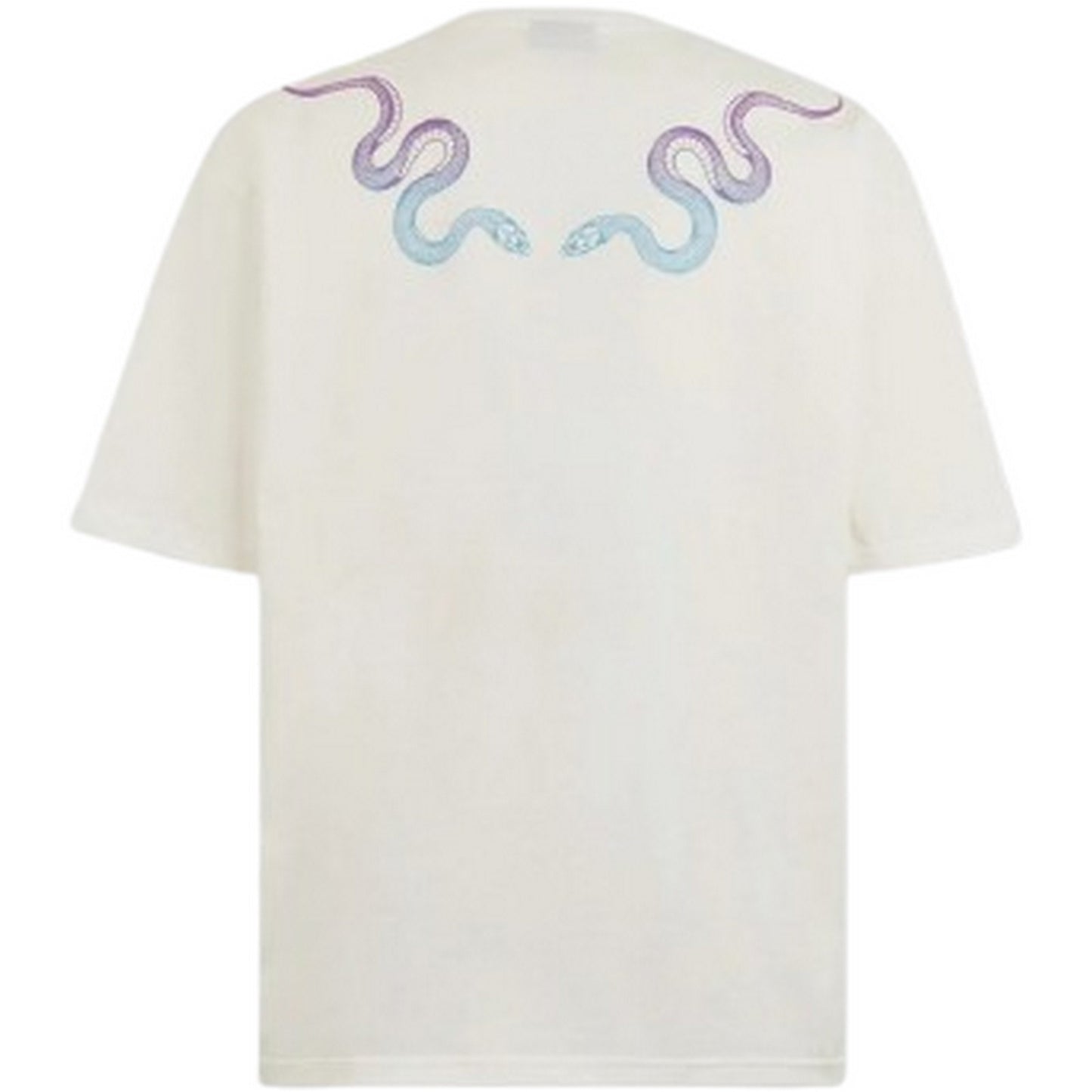 T-shirt Uomo Phobia - White T-Shirt With Pink And Blue Snake Print - Bianco