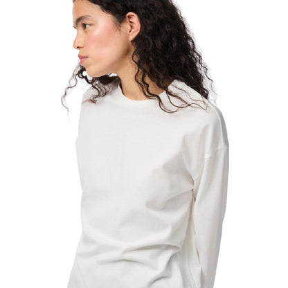 T-shirt Donna Pieces - Pcsadie Ls Top Jrs Noos Bc - Bianco