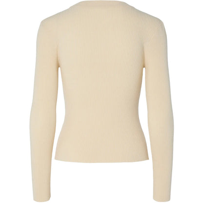 Maglie Donna Pieces - Pcmira New Ls O-Neck Knit Noos Bc - Beige