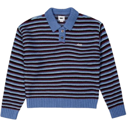 Felpe senza cappuccio Donna Obey - Obey Colette Polo Sweater - Blu