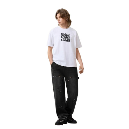 Pantaloni Uomo Evisu - Ej Heavy Washed And Distressed Daicock Pants - Nero