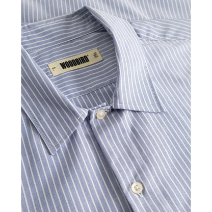 Camicie casual Uomo Woodbird - Wbwang Ox Flower Shirt - Blu