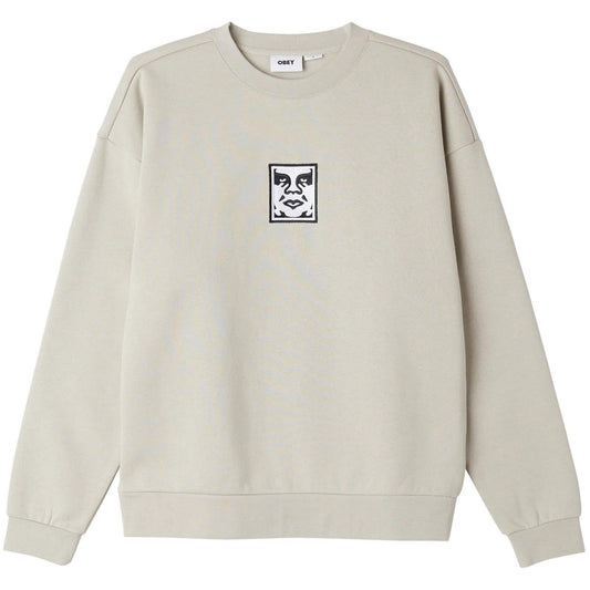 Felpe senza cappuccio Unisex Obey - Icon Extra Heavy Crew Ii Fleece - Grigio