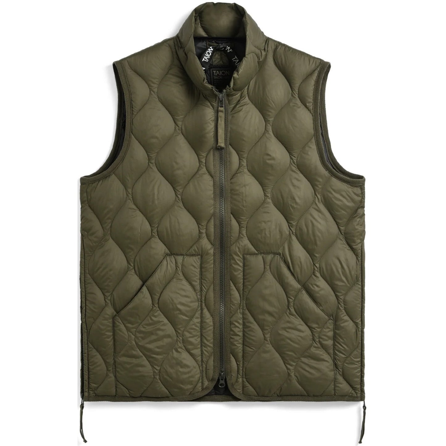 Gilet Unisex Taion - Military Hi Neck W-Zip Down Vest (Soft Shell) - Verde