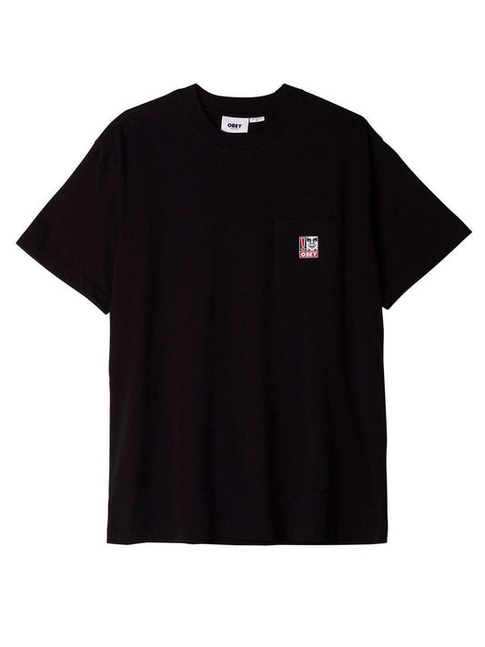 T-shirt Uomo Obey - Point Pocket Tee Ss - Nero