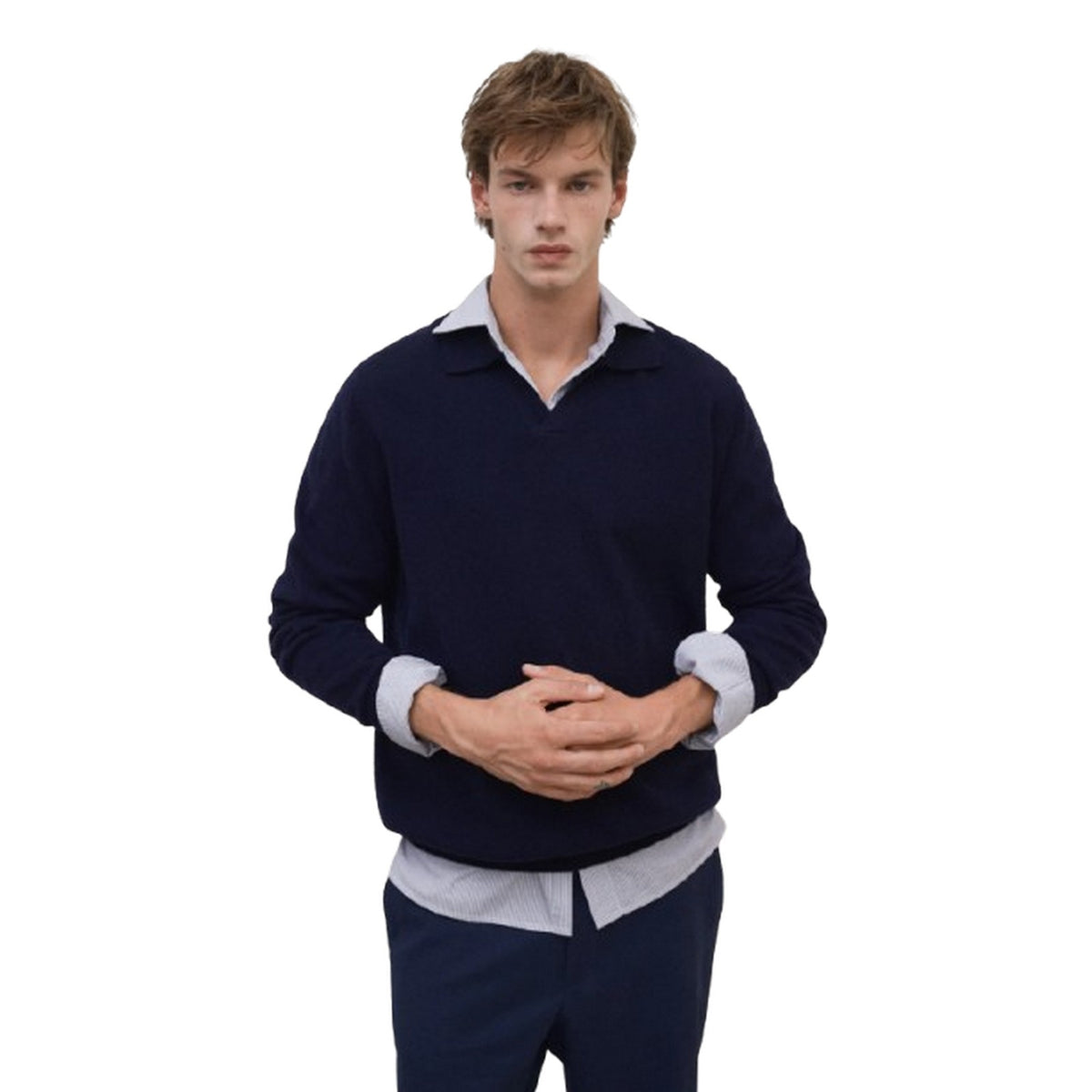 Maglioni Uomo Ecoalf - Mopane Wool Knit Man - Blu