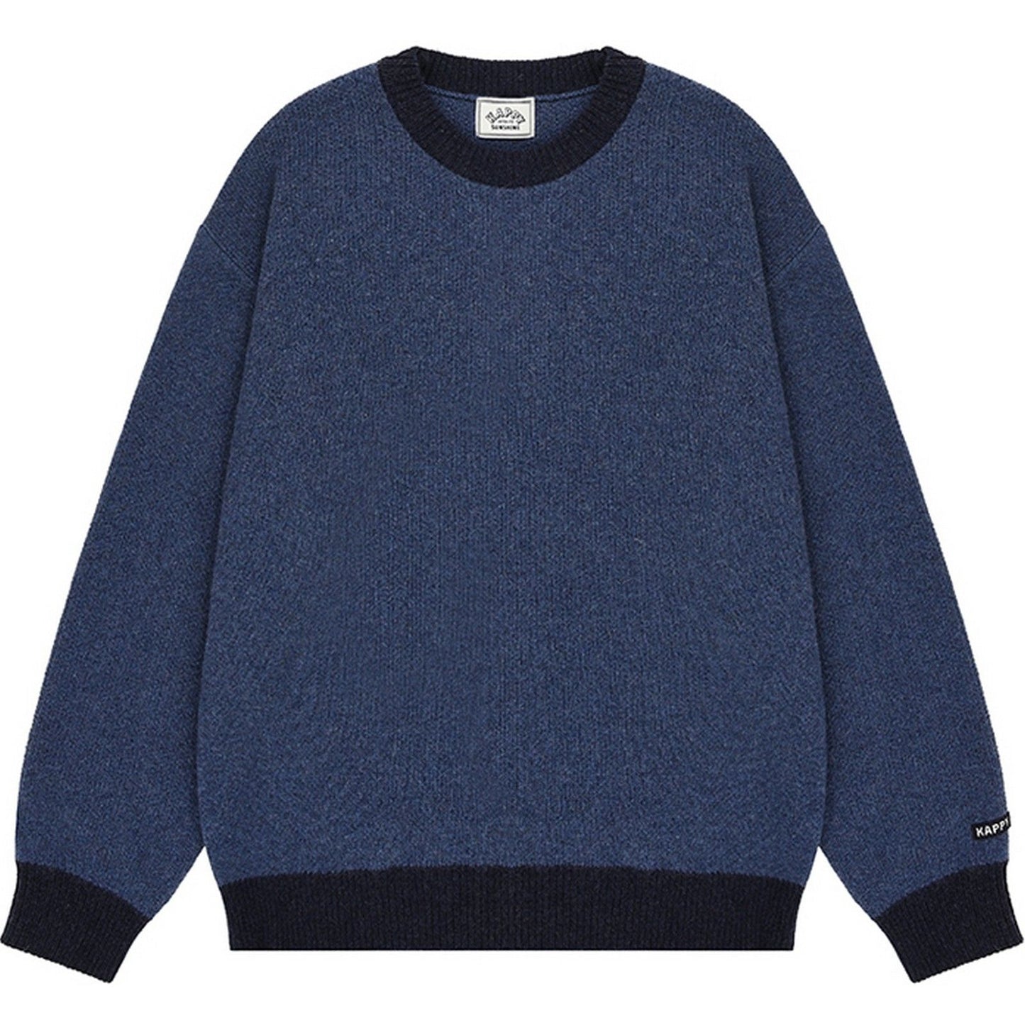 Maglie Unisex KAPPY DESIGN - Ringer Round Wool Knit - Blu