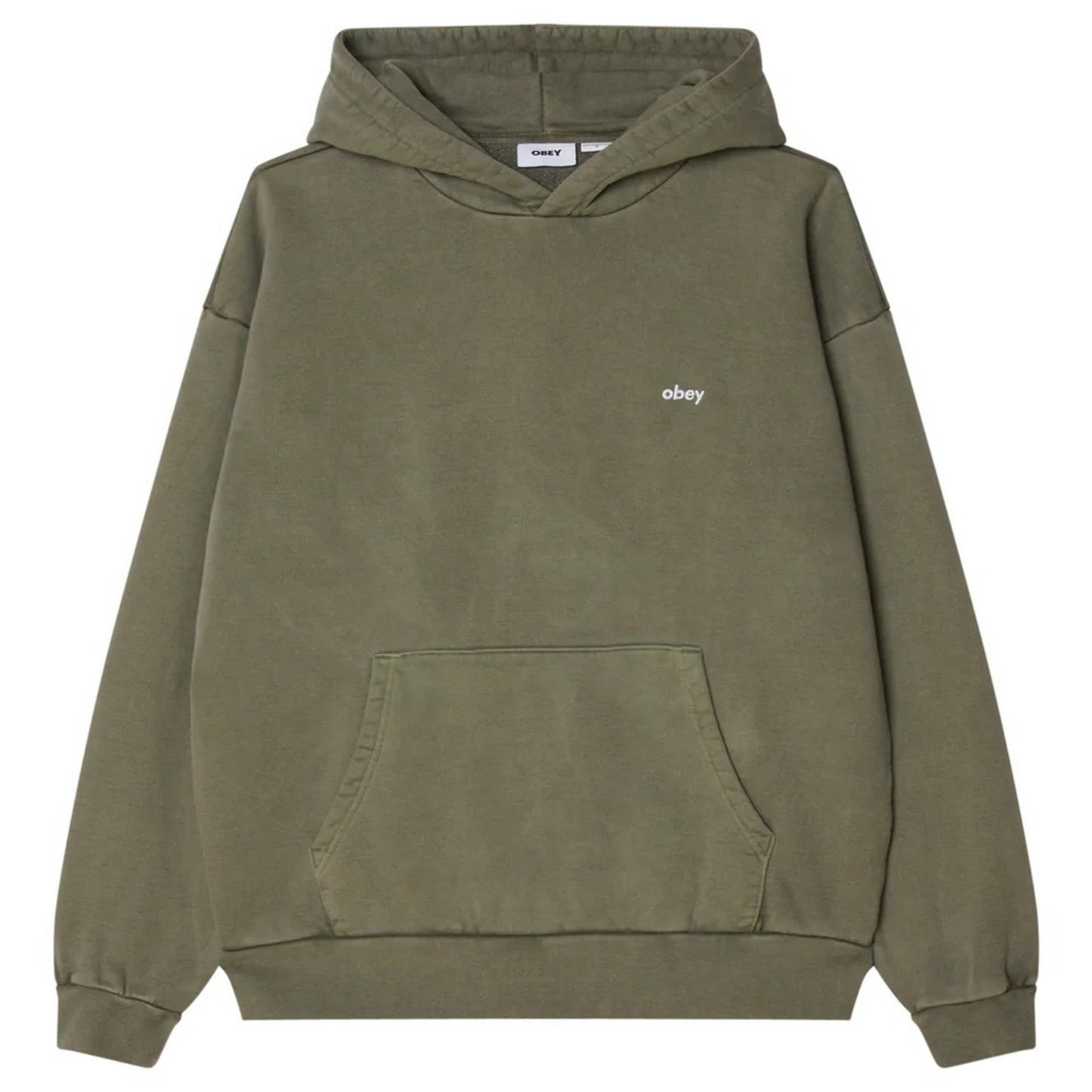 Felpe con cappuccio Uomo Obey - Lowercase Pigment Hood Fleece - Verde