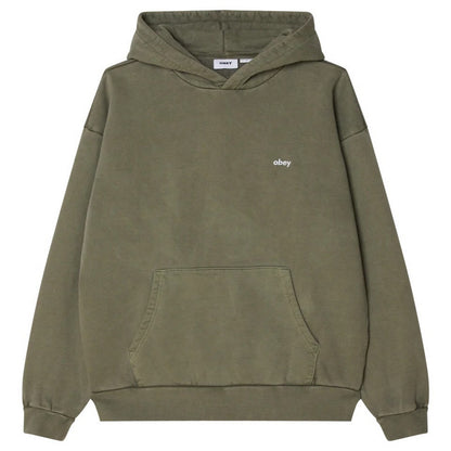 Felpe con cappuccio Uomo Obey - Lowercase Pigment Hood Fleece - Verde