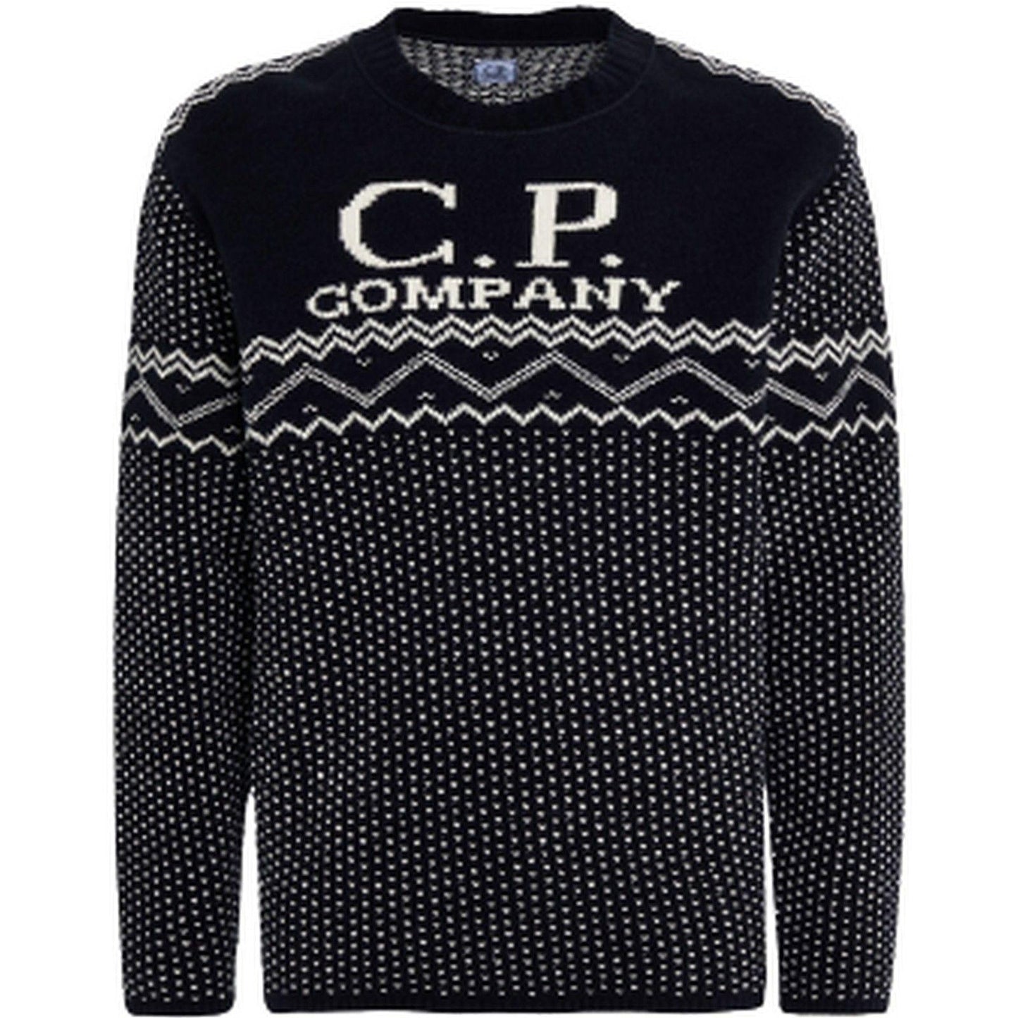 Maglie a manica lunga Uomo C.P. Company - Chenille Cotton Jacquard Knit - Nero