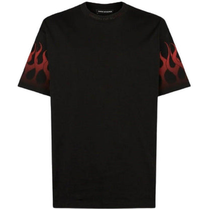 T-shirt Uomo Vision of Super - Black Tshirt With Red Flames - Nero