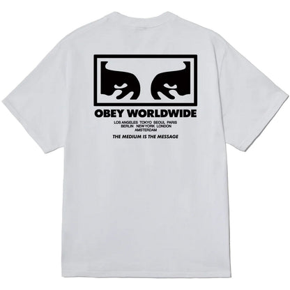T-shirt Uomo Obey - Obey The Medium Is The Message Tee - Bianco