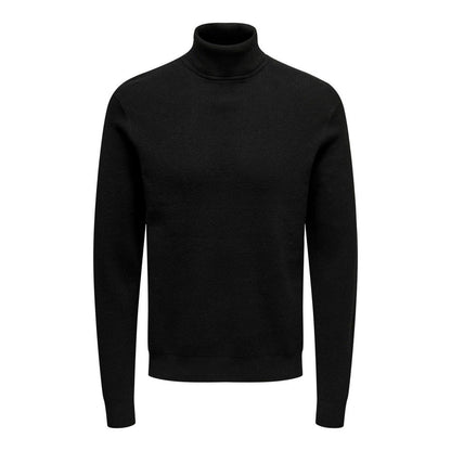 Maglioni Uomo Only & Sons - Onsphil Reg 12 Struc Roll Neck Knit Noos - Nero