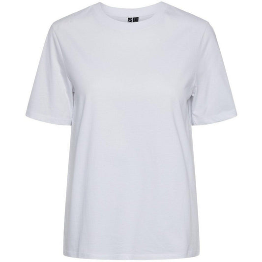 T-shirt Donna Pieces - Pcria Ss Solid Tee Noos Bc - Bianco