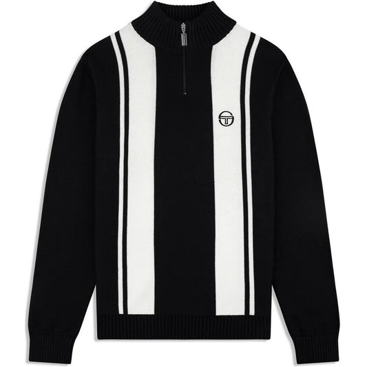Maglie a manica lunga Uomo Sergio Tacchini - Young Line 1/4 Zip Knit - Nero