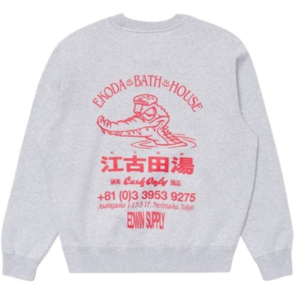 Felpe senza cappuccio Uomo Edwin - Ekoda Bath House Sweat - Grigio