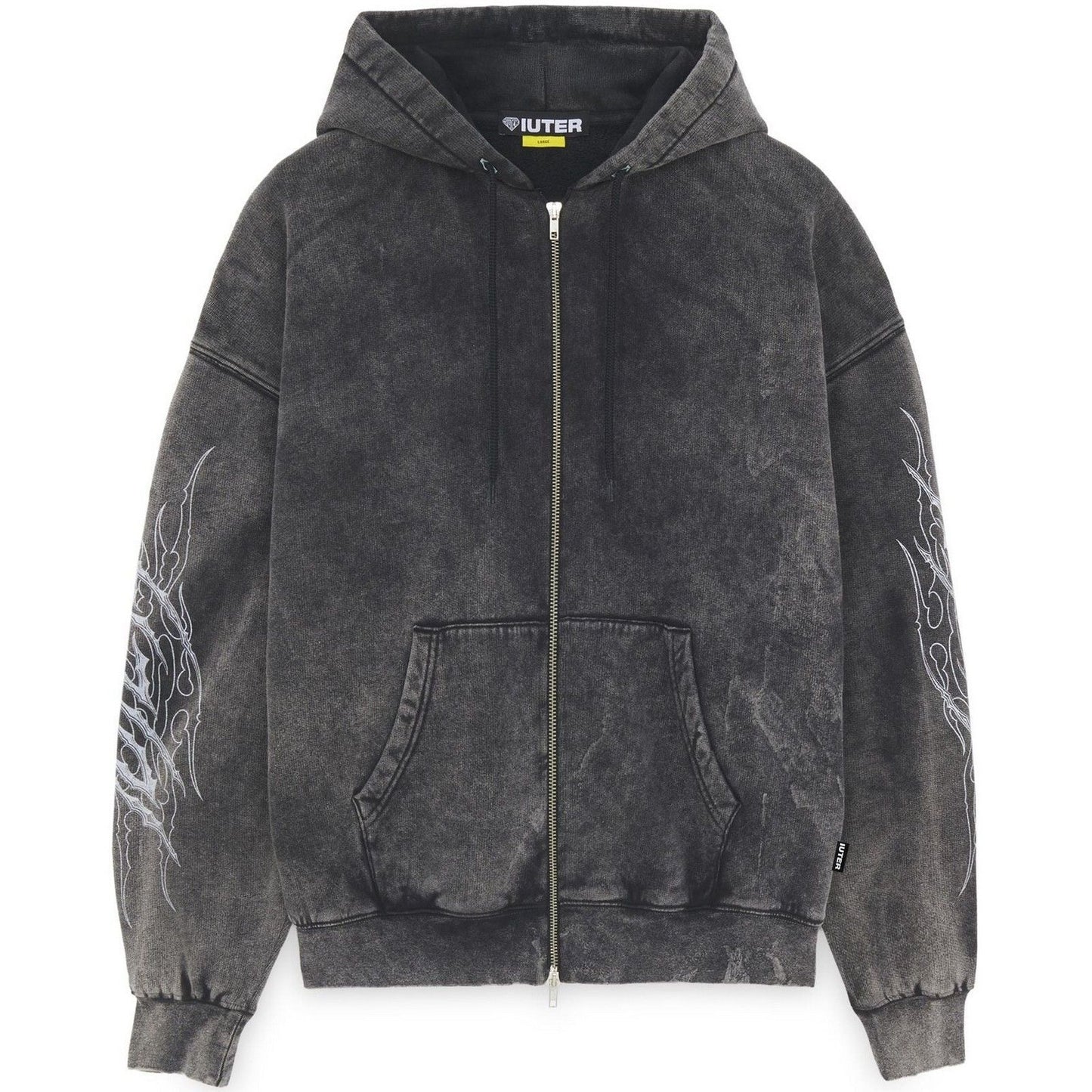Felpe con cappuccio Uomo Iuter - Tribal Marble Zip Hoodie - Nero