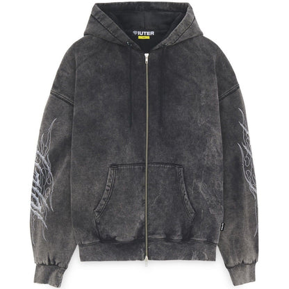 Felpe con cappuccio Uomo Iuter - Tribal Marble Zip Hoodie - Nero