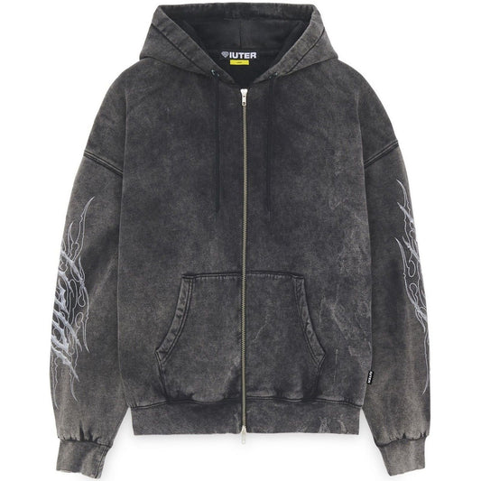 Felpe con cappuccio Uomo Iuter - Tribal Marble Zip Hoodie - Nero