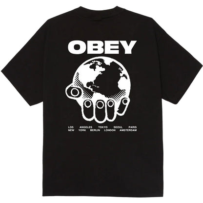 T-shirt Uomo Obey - Obey Helping Hand Tee - Nero