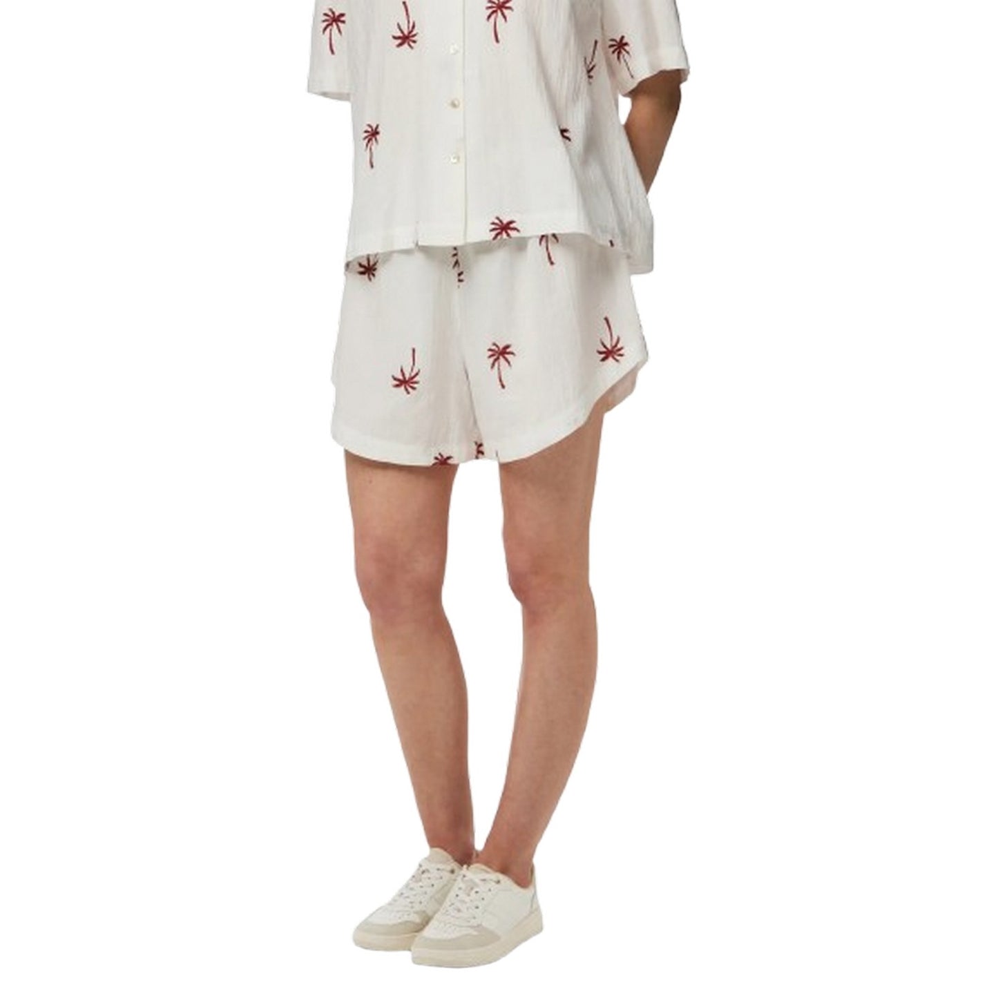 Pantaloncini Donna Pieces - Pckiana Embrodiery Shorts Wvn Bc - Bianco