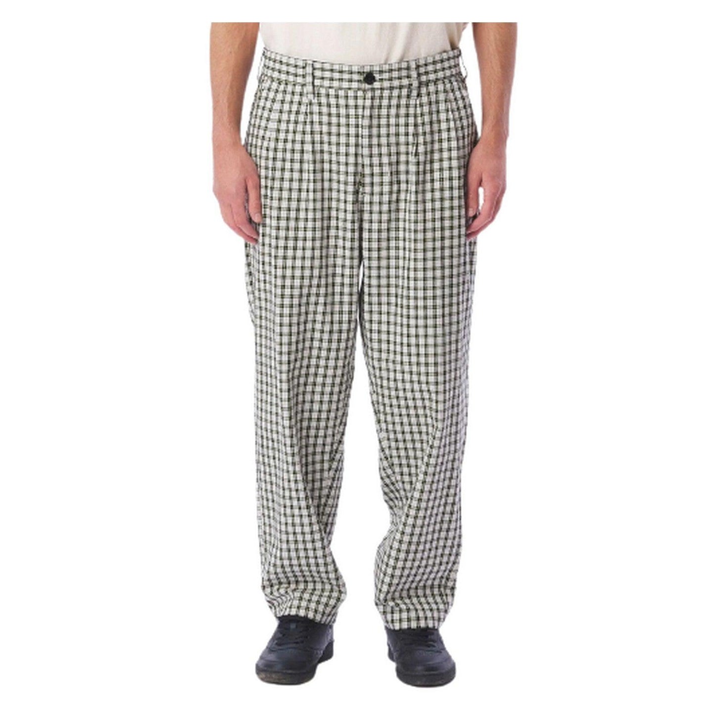 Pantaloni Unisex Obey - Fubar Pleated Plaid Pant - Multicolore