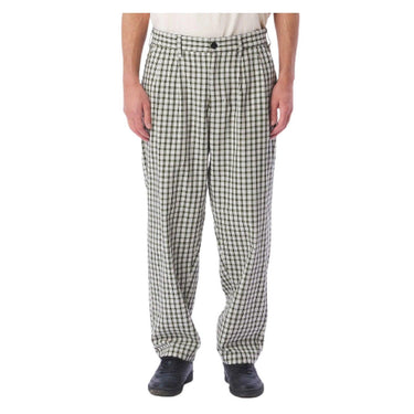 Spodnie unisex Obey - Fubar Plisowane spodnie w kratę - Wielokolorowe