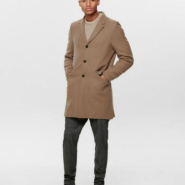 Cappotti Uomo Only & Sons - Julian Solid Wool Coat  Otw Noos - Beige