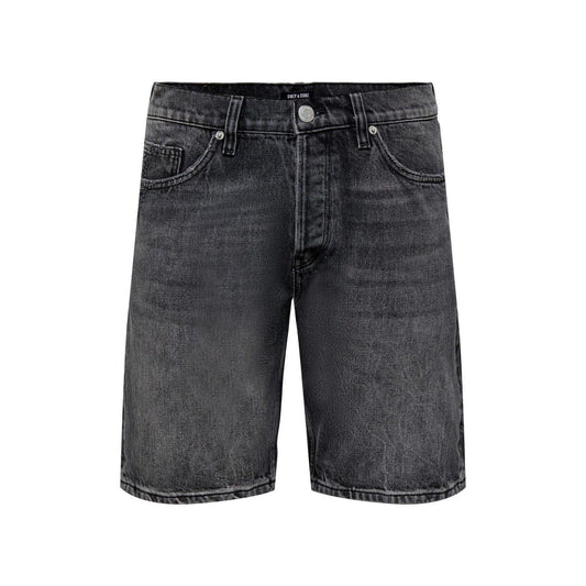 Pantaloncini Uomo Only & Sons - Onsedge Washed Black 5796 Shorts - Nero