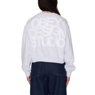 Maglie Donna Obey - Obey Design Studio Cropped Crew Fleece - Grigio