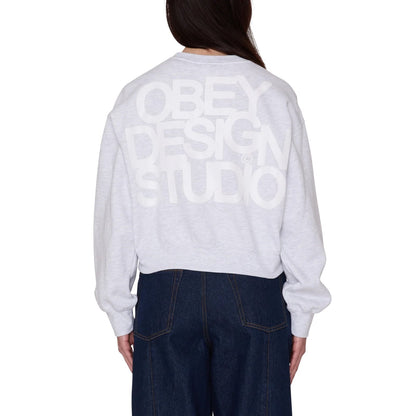 Maglie Donna Obey - Obey Design Studio Cropped Crew Fleece - Grigio