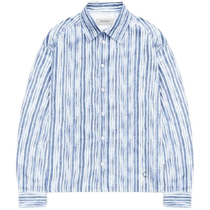 Camicie casual Unisex Reternity - Watercolor Shirt - Blu