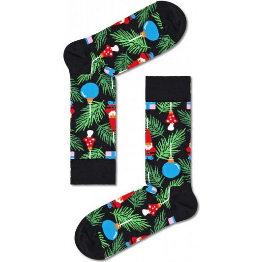 Chaussettes Happy unisexes - Chaussettes décoration d'arbre de Noël (paquet de 6) - Multicolore