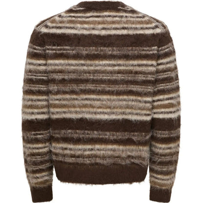 Maglioni Uomo Only & Sons - Onsaiden Rlx Ls Crew Knit - Marrone