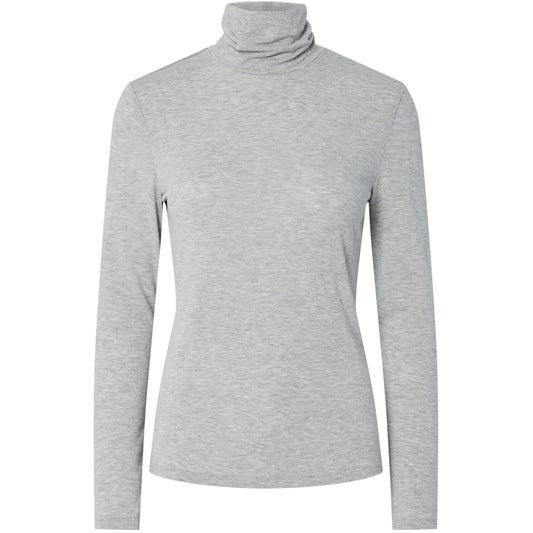 Canotte e top Donna Pieces - Pcmaria Ls Rollneck Top Jrs Noos Bc - Grigio