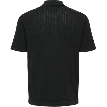 Polo a manica lunga Uomo Only & Sons - Onsmoon Reg 12 Ss Polo Knit Noos - Nero