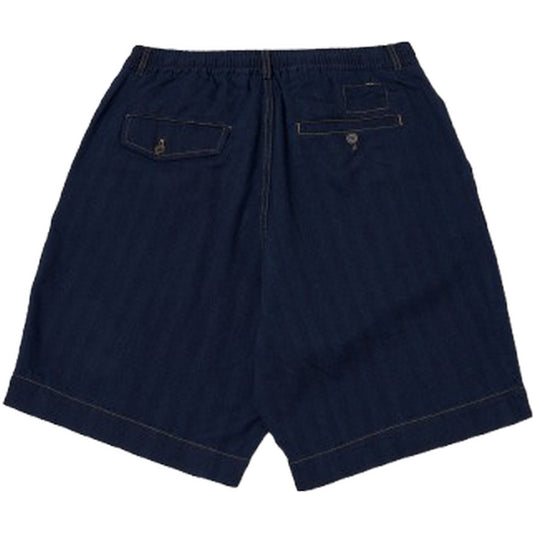 Pantaloncini Uomo Universal Works - Pleated Track Short - Blu