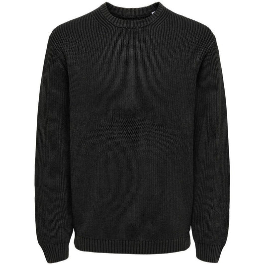 Maglie Uomo Only & Sons - Onsrosu Vin 7 Wash Crew Knit - Nero