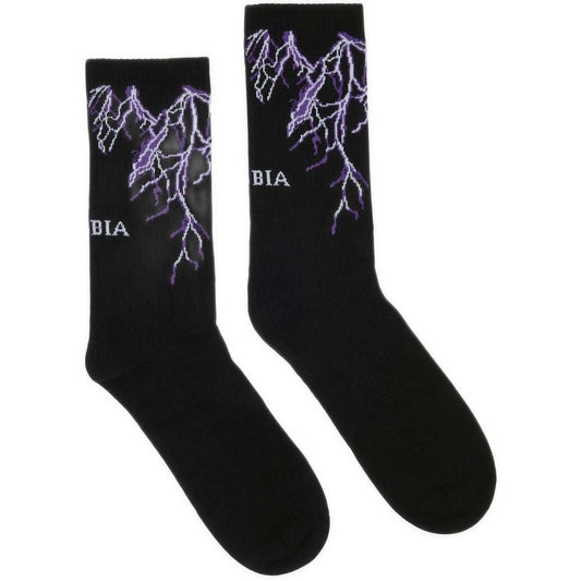 Calze Uomo Phobia - Black Socks Purple Lightning - Nero