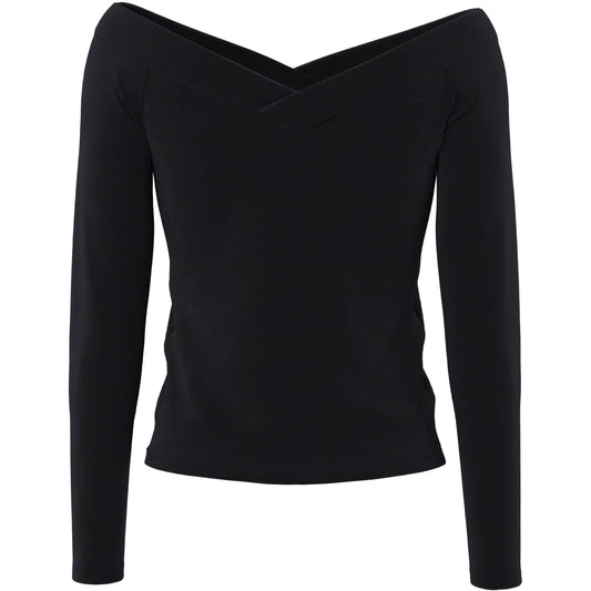 Maglie a manica lunga Donna Pieces - Pcmaliva Ls Offs V-Neck Top Jrs Noos Bc - Nero