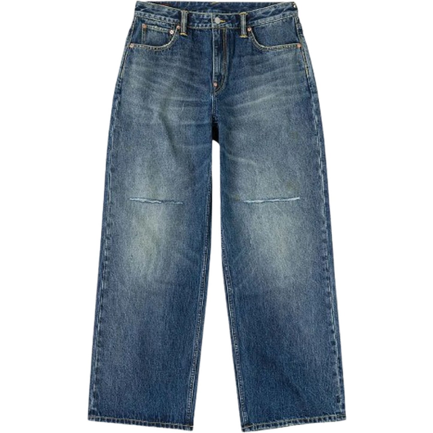 Jeans Uomo Evisu - Ej Heavy Washed And Distressed 5P Jeans - Blu