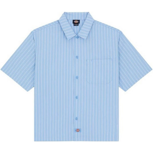Camicie casual Uomo Dickies - Venedocia Stripe Shirt Ss - Celeste